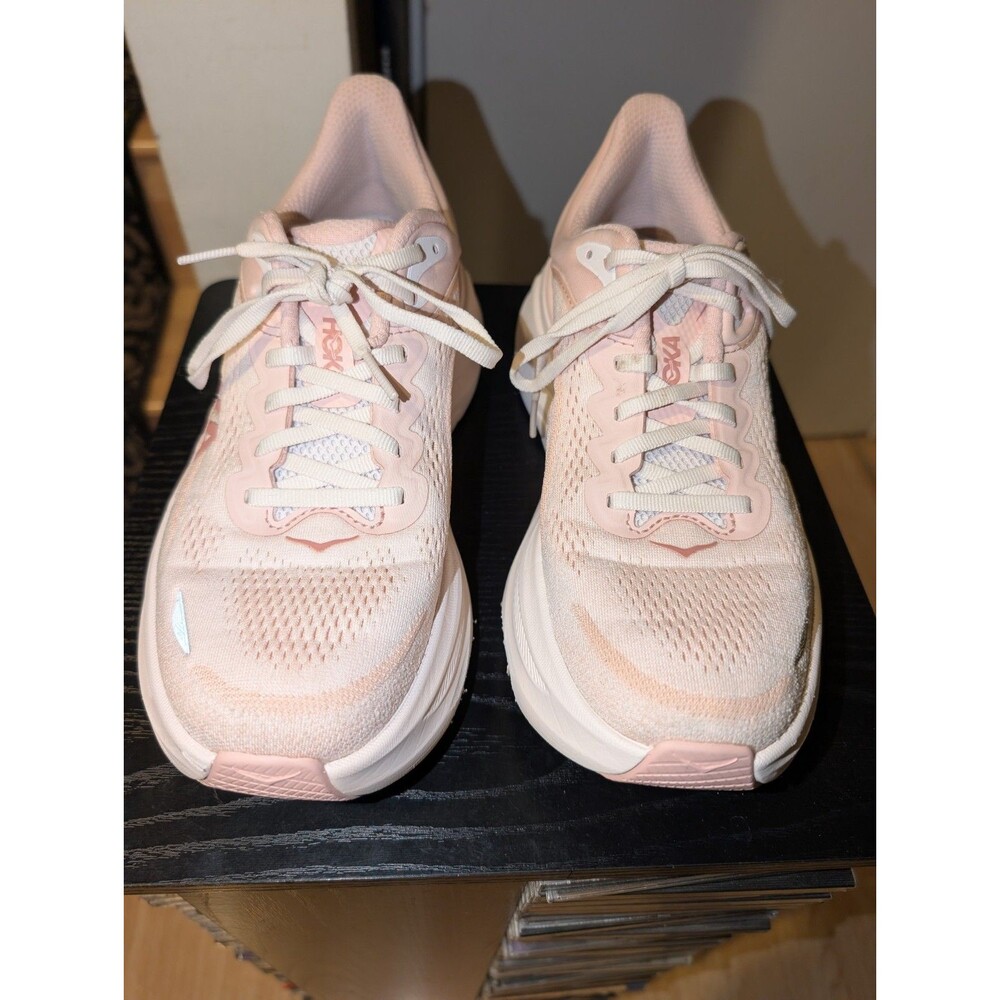 Hoka One One Bondi 9 Running Shoes Womens 8.5 B Rose Latte Cushioned Sneakers